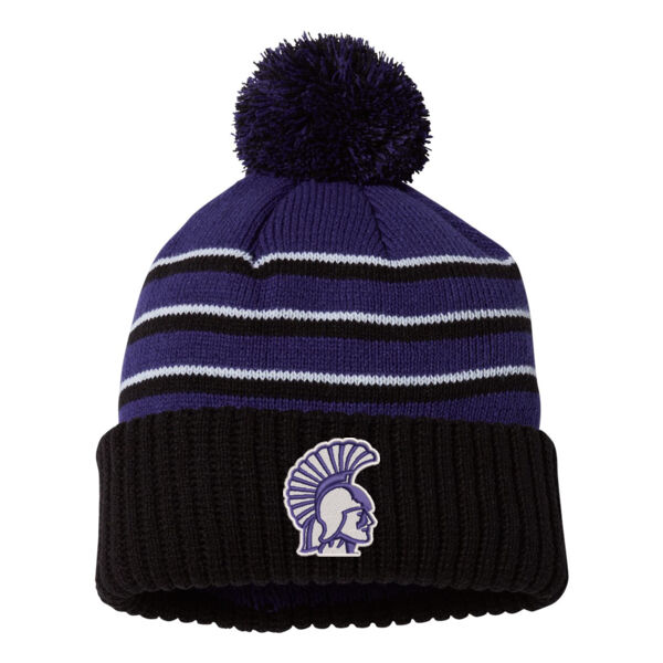 Richardson - Stripe Pom Cuffed Beanie - Embroidered Logo Thumbnail