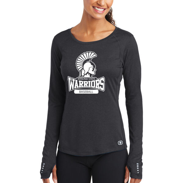 OGIO® ENDURANCE Ladies Long Sleeve Pulse Crew - Printed Logo Thumbnail